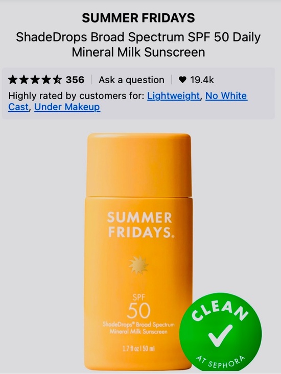 Sephora Other - NWT Summer Fridays, ShadeDrops Broadcast Spectrum, SPF 50, Daily Sunscreen!